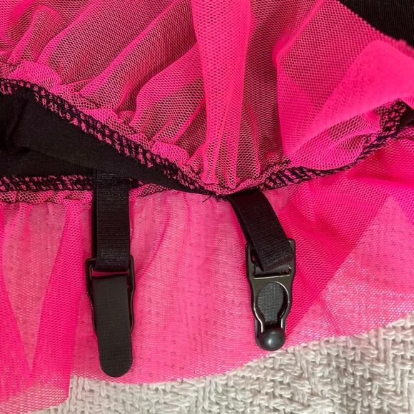 Leg Avenue teddy nightie, black pink nightgown sleep wear lingerie - Picture 4 of 8